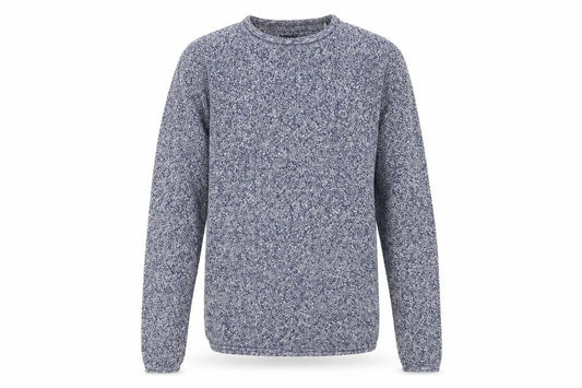 Solid Men's Blue L Knitted Pullover Jumper