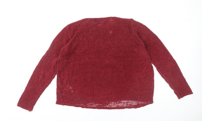 Womens UK Size L Only Red Pullover Jumper