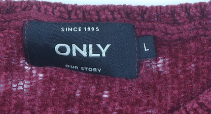 Womens UK Size L Only Red Pullover Jumper