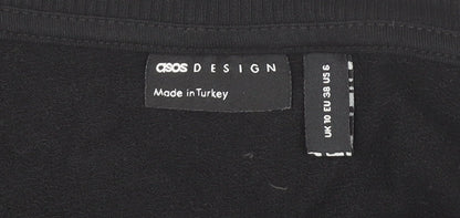 Womens UK Size 10 ASOS DESIGN Black Pullover Sweatshirt