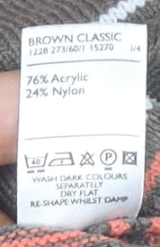 Berkertex Women Brown Striped Knit Jumper Long Sleeve Size 16