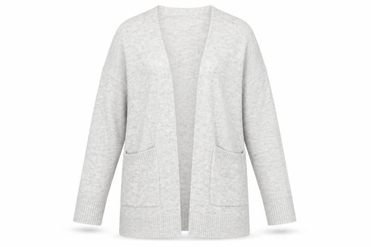 Front view of H&M Women's Grey V-Neck Cardigan M