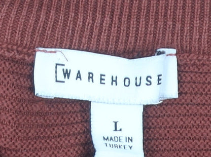 Womens UK Size L Warehouse Brown Pullover Jumper