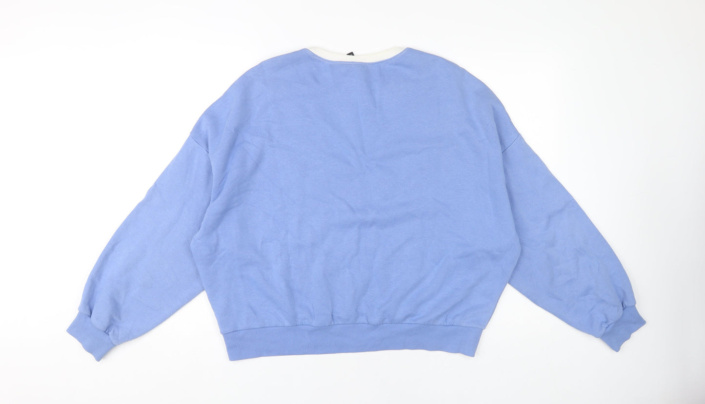 H&M Women's Blue Pullover Sweatshirt Size 16