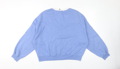 H&M Women's Blue Pullover Sweatshirt Size 16