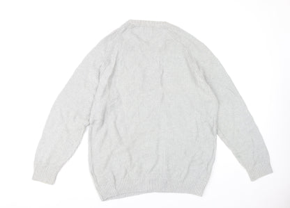 Zara Men's Grey XL Crew Neck Pullover Jumper
