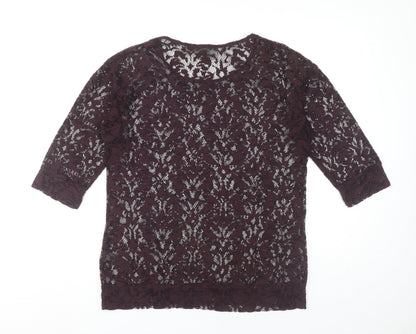 Womens UK Size 10 NEXT Purple Basic Blouse