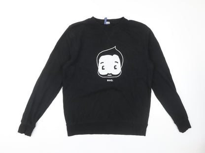 Mens UK Size M H&M Black Pullover Sweatshirt