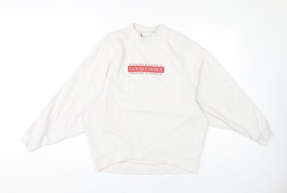 Monki Women's White Mock Neck Pullover Sweatshirt XXS