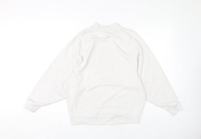 Monki Women's White Mock Neck Pullover Sweatshirt XXS