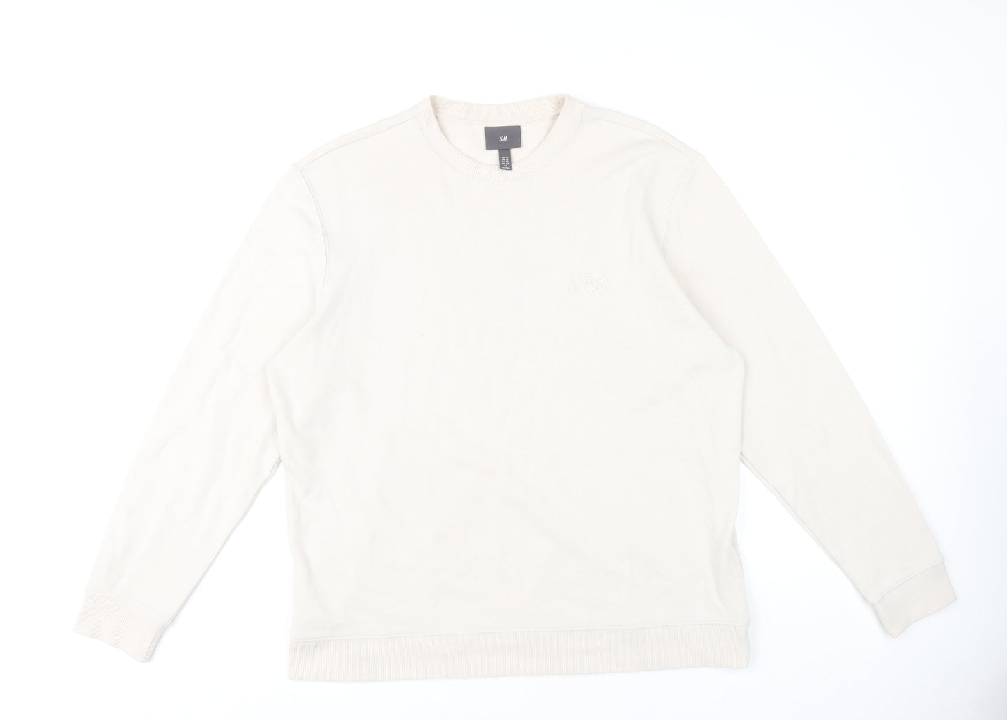 Mens UK Size XL H&M Beige Pullover Sweatshirt