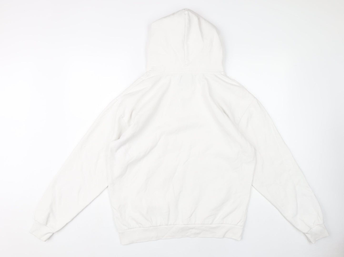 Zara Men's White Pullover Hoodie Size M