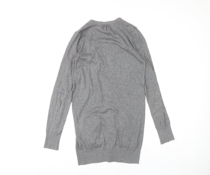 Womens UK Size 8 Topshop Grey Cardigan Jumper