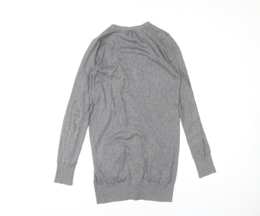 Womens UK Size 8 Topshop Grey Cardigan Jumper