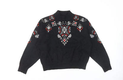 Womens UK Size M New Look Black Pullover Jumper