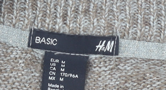 Womens UK Size M H&M Beige Cardigan Jumper