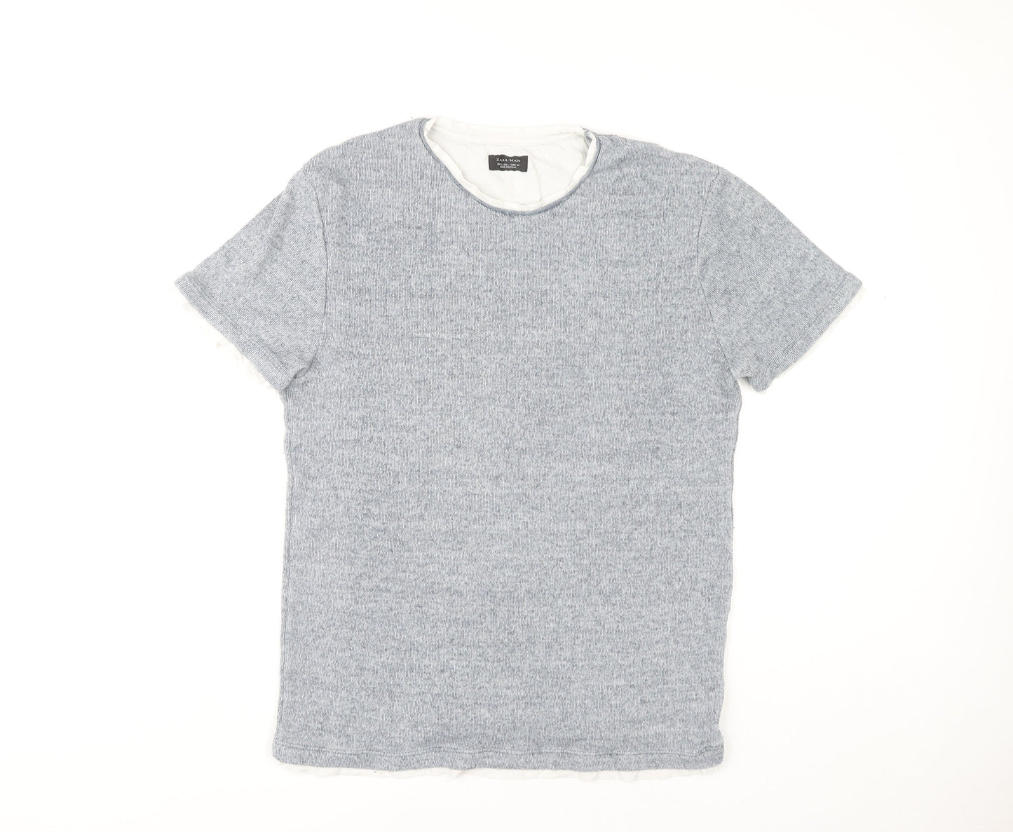 Zara Men’s Grey Crew Neck T-Shirt Size L