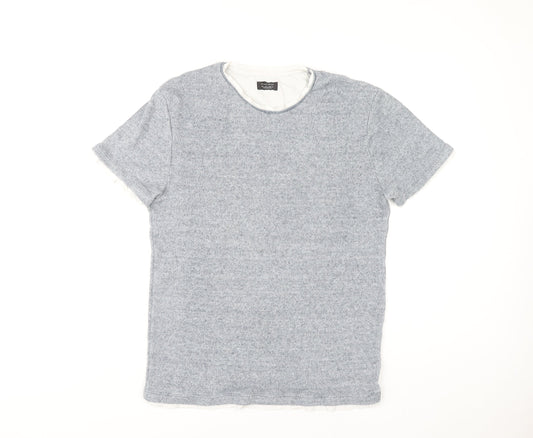 Zara Men’s Grey Crew Neck T-Shirt Size L