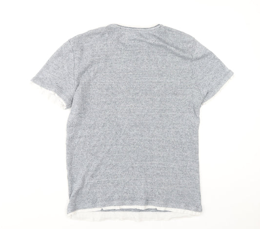 Zara Men’s Grey Crew Neck T-Shirt Size L