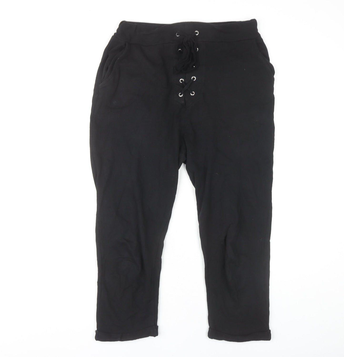 Womens UK Size 28 Zara Relaxed Fit Jogger Black Trousers