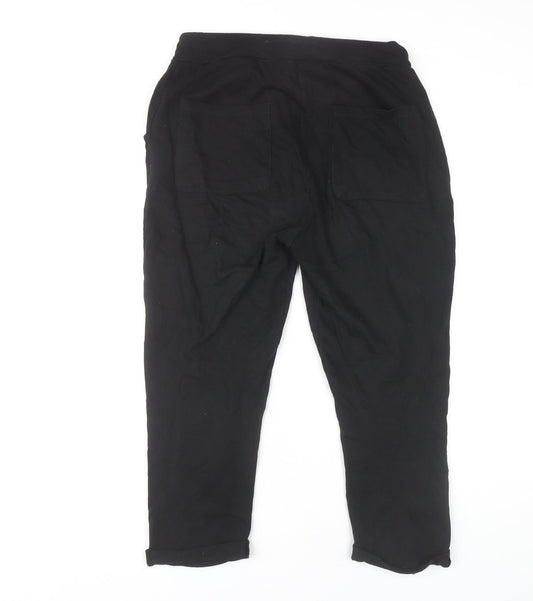 Womens UK Size 28 Zara Relaxed Fit Jogger Black Trousers