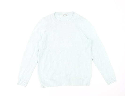 BHS Women's Blue Cotton Pullover Jumper Size 12