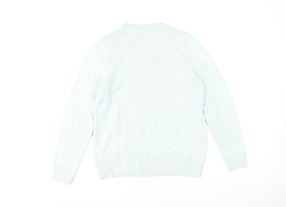 BHS Women's Blue Cotton Pullover Jumper Size 12