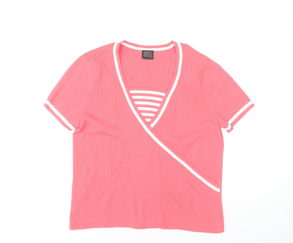 Avant Garde Women's Pink Wrap Top, Size M, Casual