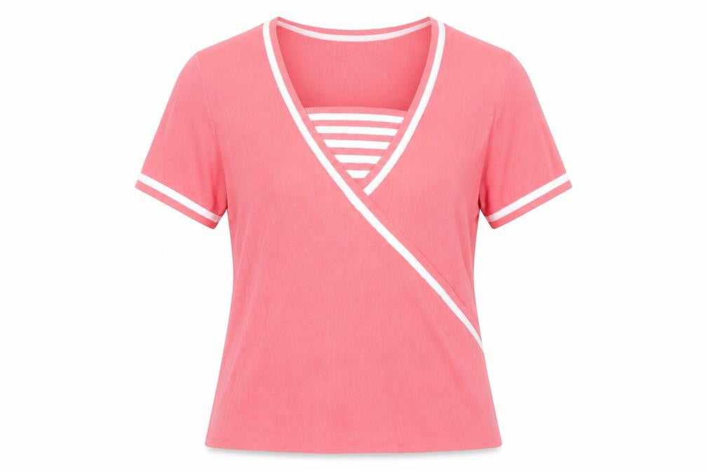 Womens UK Size M Avant Garde Pink Wrap Blouse