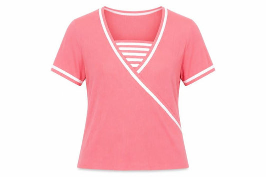 Womens UK Size M Avant Garde Pink Wrap Blouse