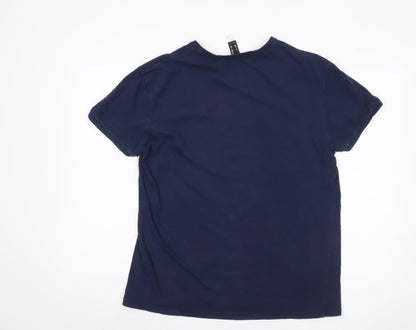 Just Cavalli Men's Blue V-Neck T-Shirt, Size 42