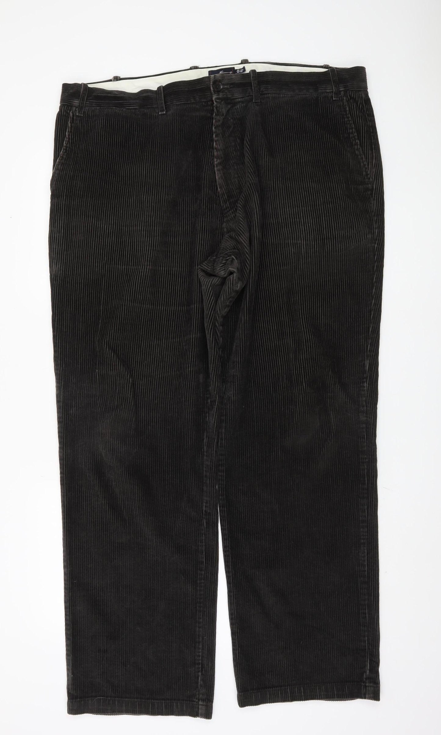 Marks and Spencer Men's Black Corduroy Trousers, Size 42