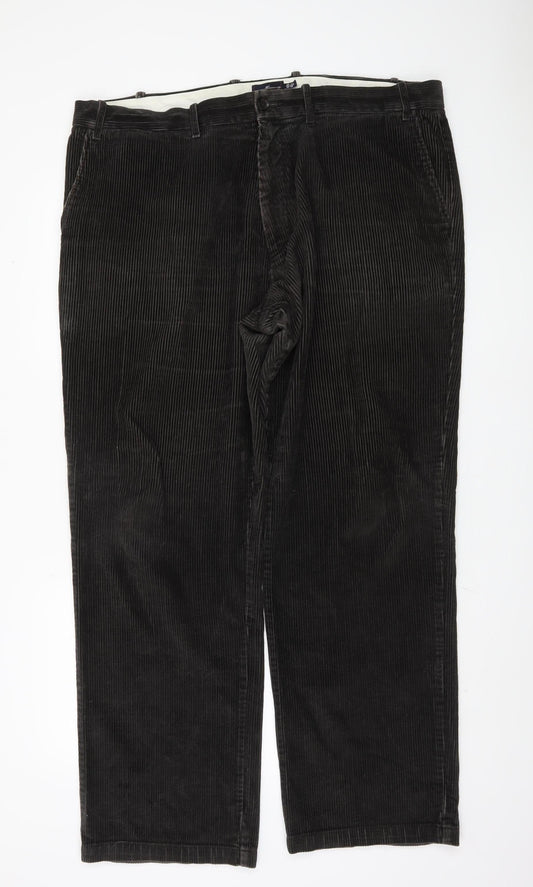 Marks and Spencer Men's Black Corduroy Trousers, Size 42