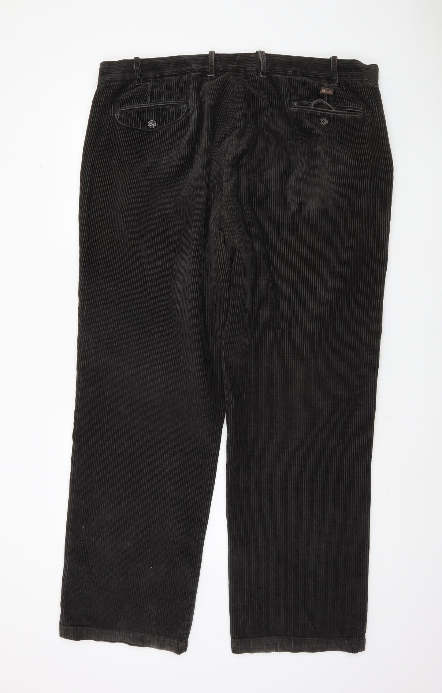 Marks and Spencer Men's Black Corduroy Trousers, Size 42