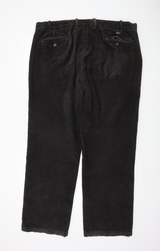 Marks and Spencer Men's Black Corduroy Trousers, Size 42
