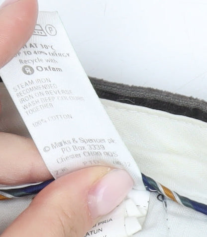 Marks and Spencer Men's Black Corduroy Trousers, Size 42