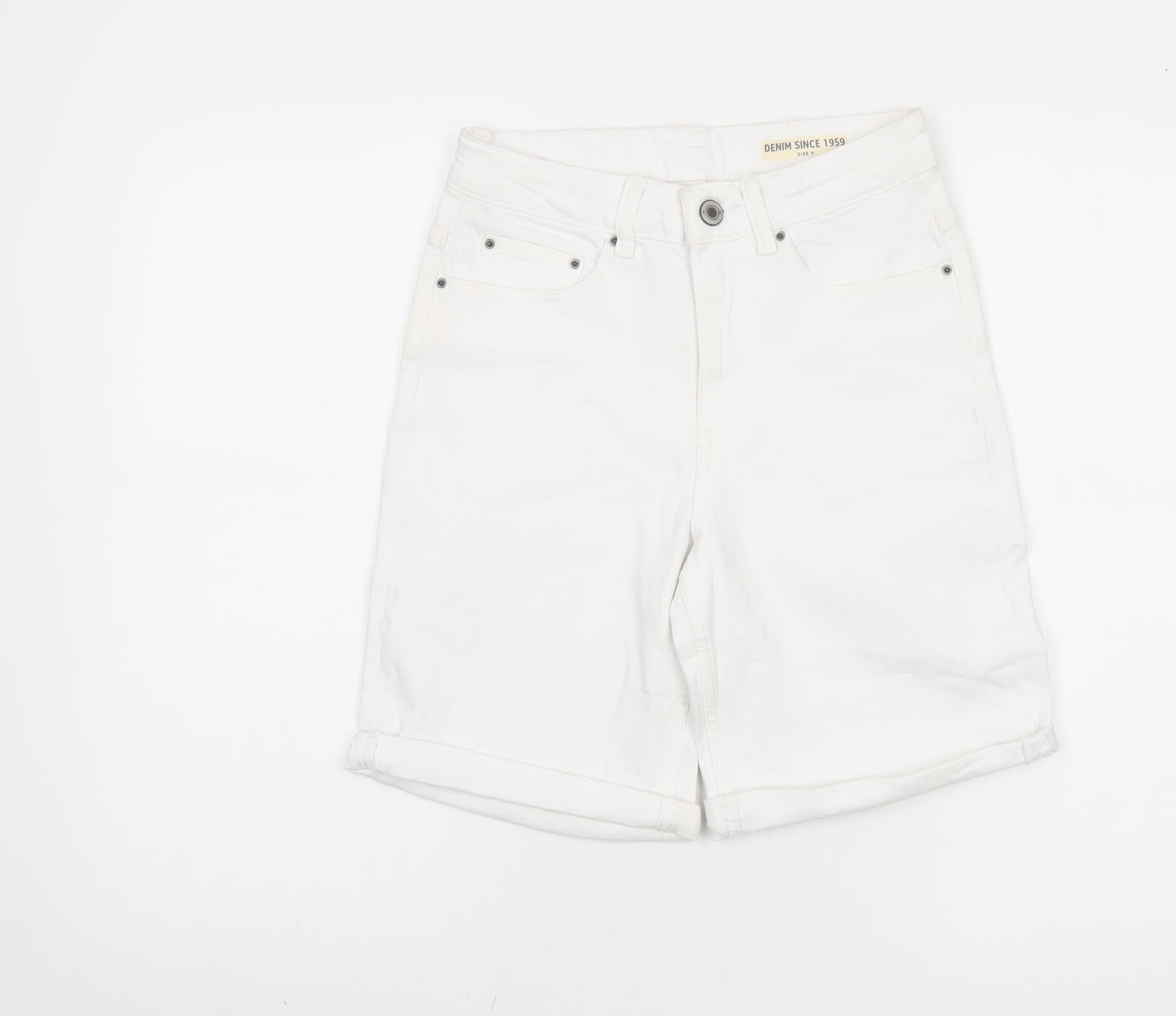 Marks and Spencer Women's White Bermuda Shorts, Size 6
