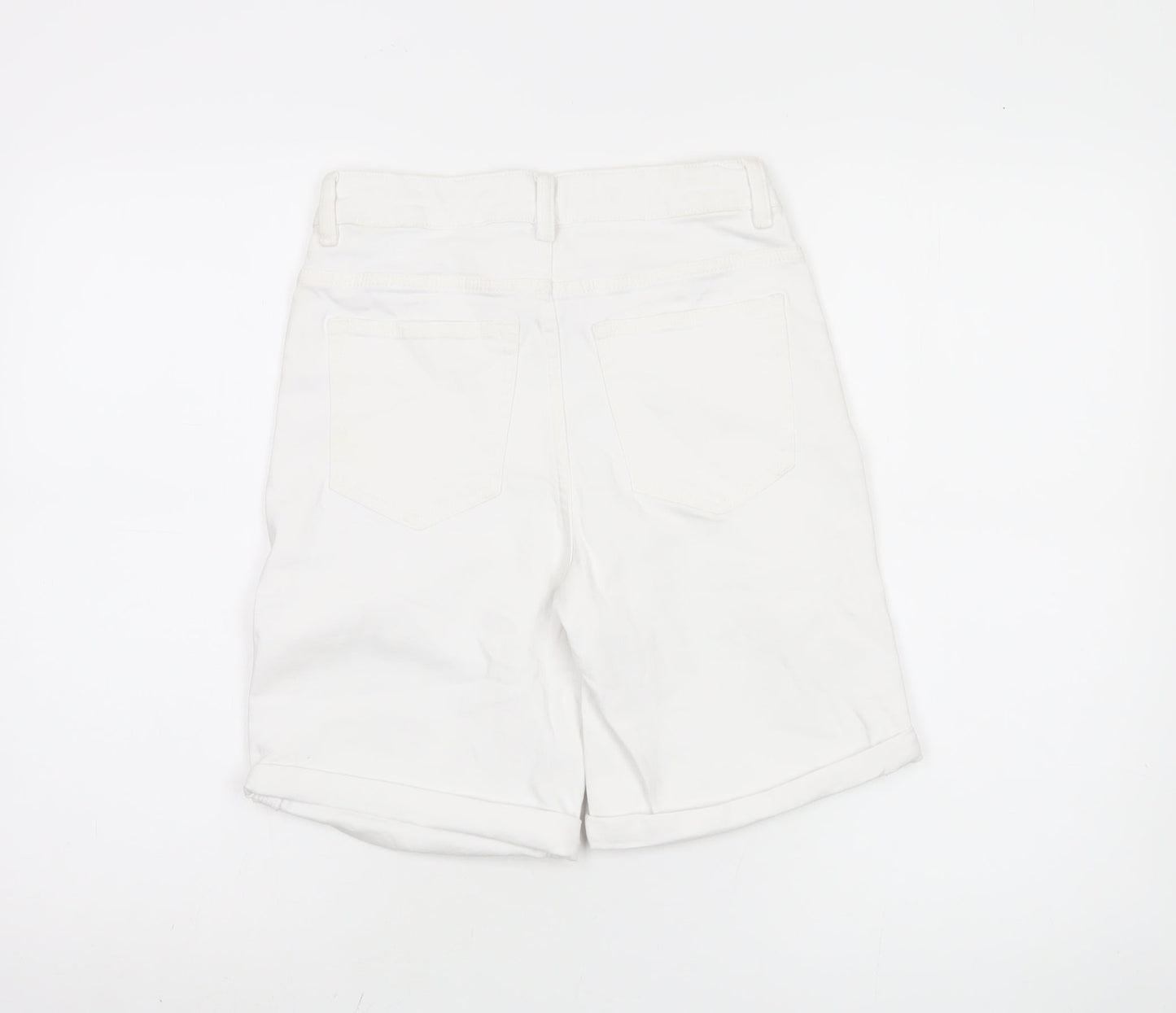 Marks and Spencer Women's White Bermuda Shorts, Size 6