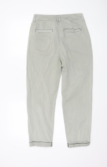 Womens UK Size 8 Mint Velvet Regular Fit Chino Grey Trousers