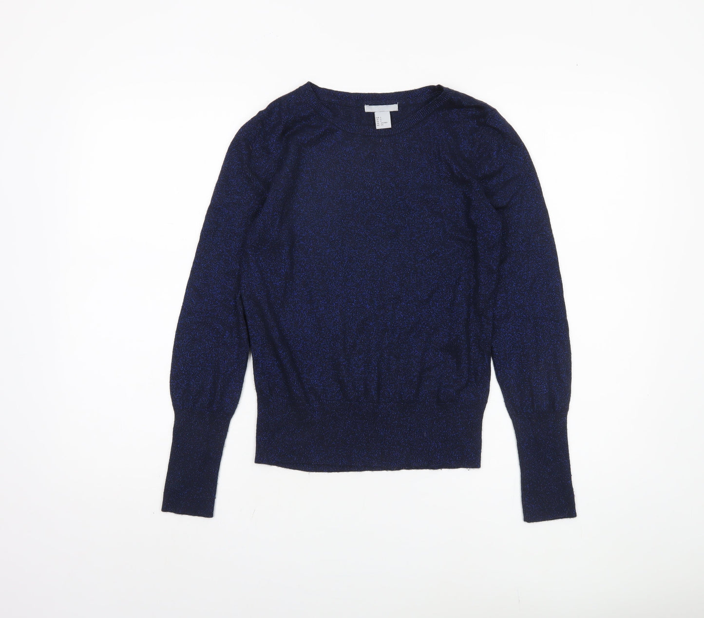 H&M Women Blue Pullover Jumper Size S Knit