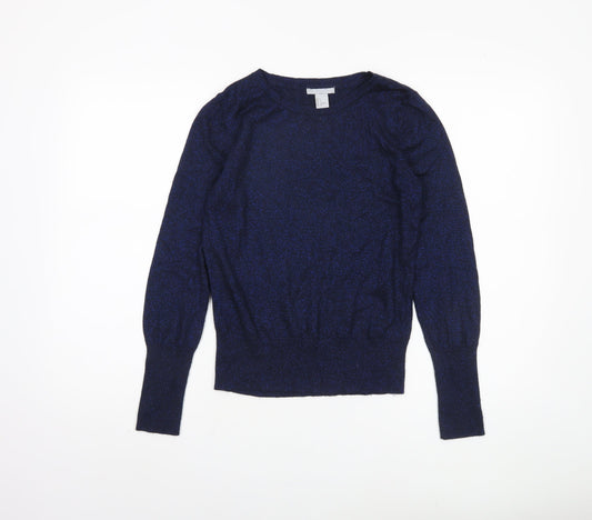 H&M Women Blue Pullover Jumper Size S Knit