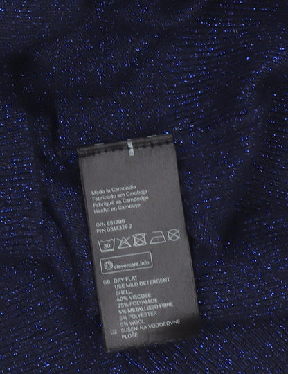 H&M Women Blue Pullover Jumper Size S Knit