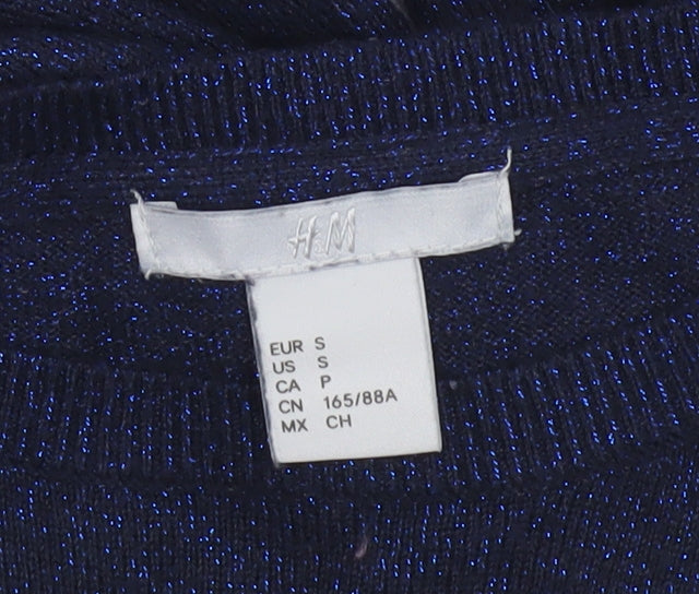 H&M Women Blue Pullover Jumper Size S Knit