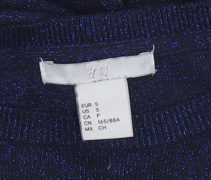 H&M Women Blue Pullover Jumper Size S Knit