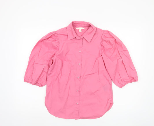 Womens UK Size XS H&M Pink  Button-Up