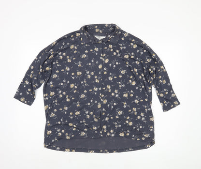 Womens UK Size 10 Fat Face Blue  Button-Up
