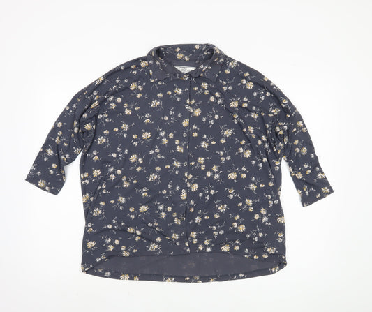 Womens UK Size 10 Fat Face Blue  Button-Up