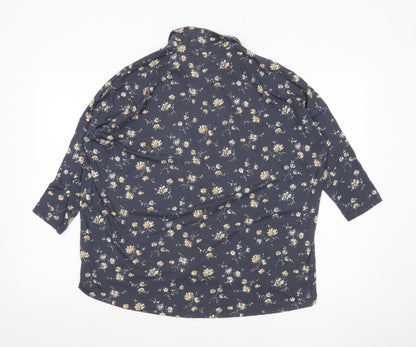 Womens UK Size 10 Fat Face Blue  Button-Up