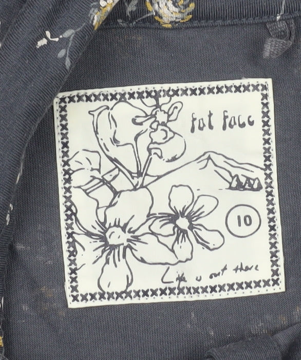 Womens UK Size 10 Fat Face Blue  Button-Up