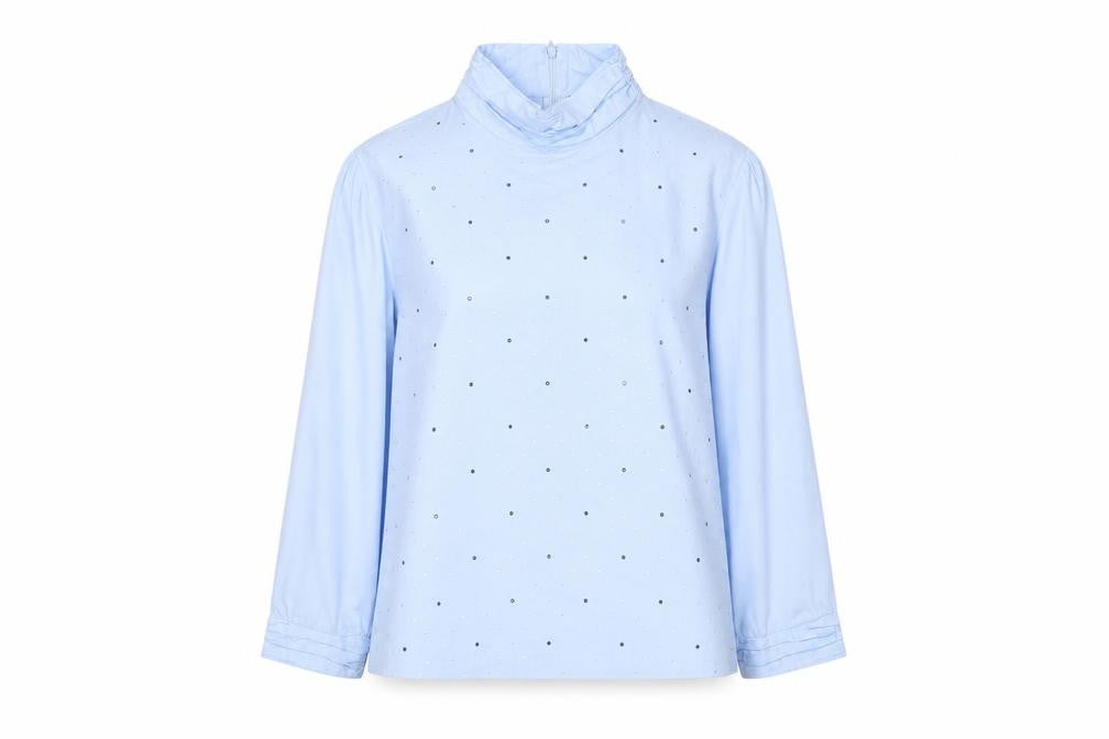 Womens UK Size 12 Zara Blue Basic Blouse